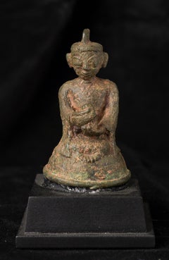 Burmese Pyu/Mon Cast Bronze Monk Sculpture, 10th–12th Century, Myanmar
