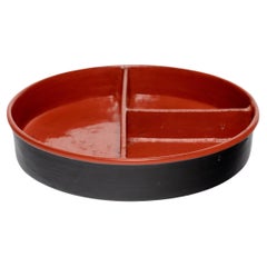 Bandeja dividida de laca roja birmana