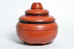 Burmese Red Lacquer Offering Urn