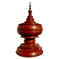 Burmese Red Lacquer Offering Vessel, Hsun-Ok, Early 20th Century, Burma