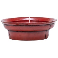 Burmese Red Lacquer Pedestal Tray
