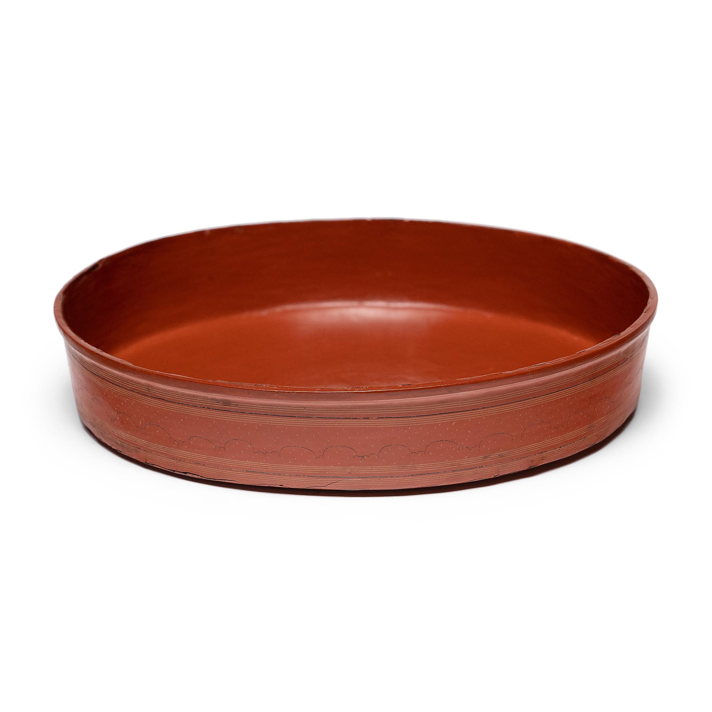 Burmese Red Lacquer Stacking Trays, c. 1900 For Sale 3