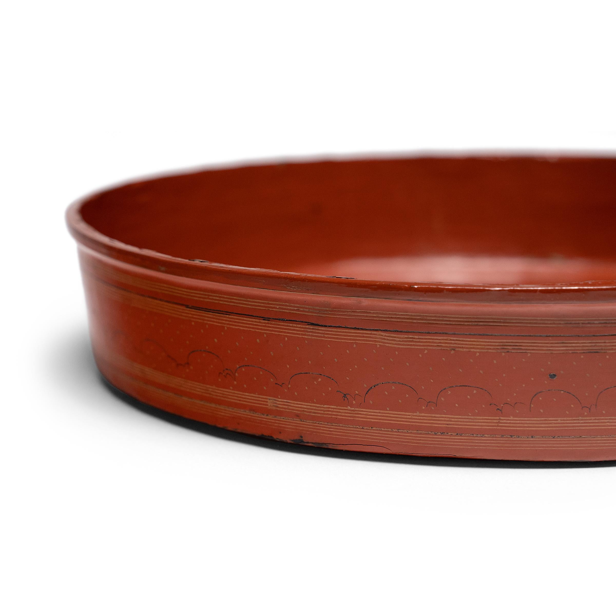 Burmese Red Lacquer Stacking Trays, c. 1900 For Sale 5