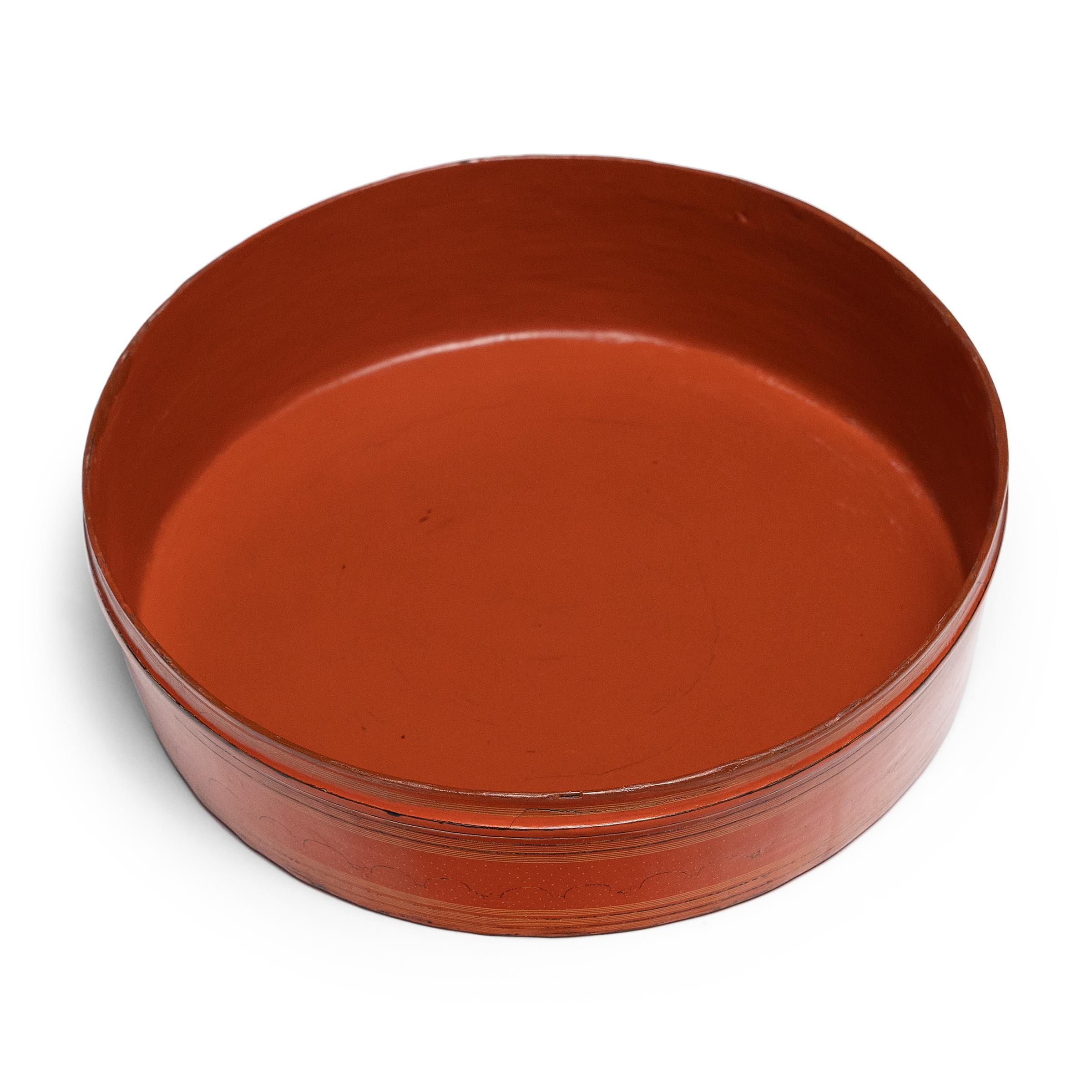 Burmese Red Lacquer Stacking Trays, c. 1900 For Sale 1
