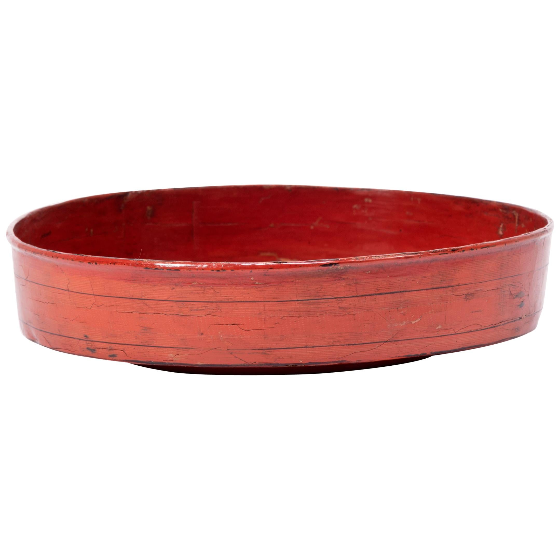 Burmese Red Lacquer Tray, circa 1900