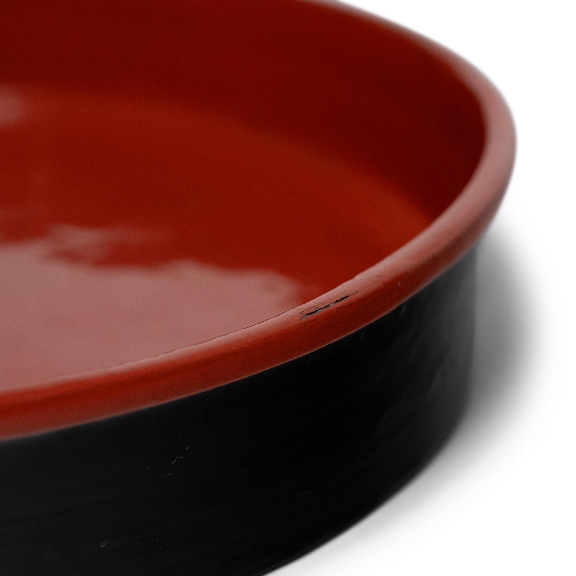 Bandeja de laca roja birmana Minimalista en venta