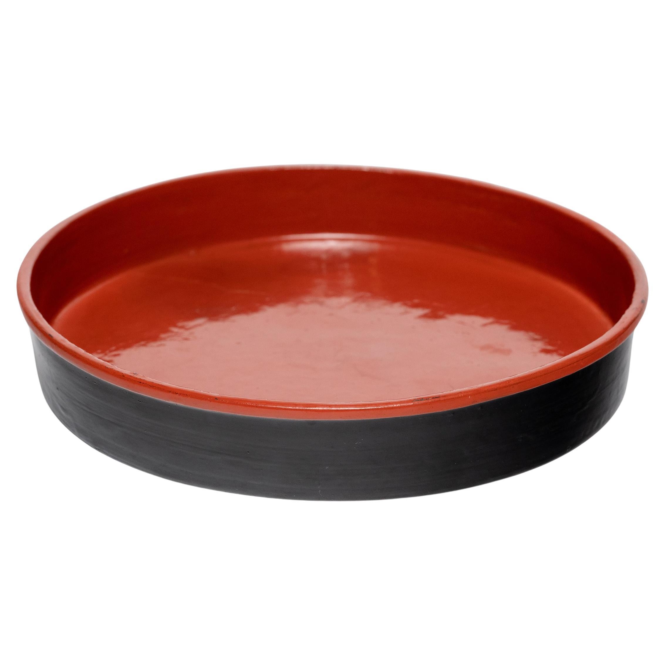 Bandeja de laca roja birmana