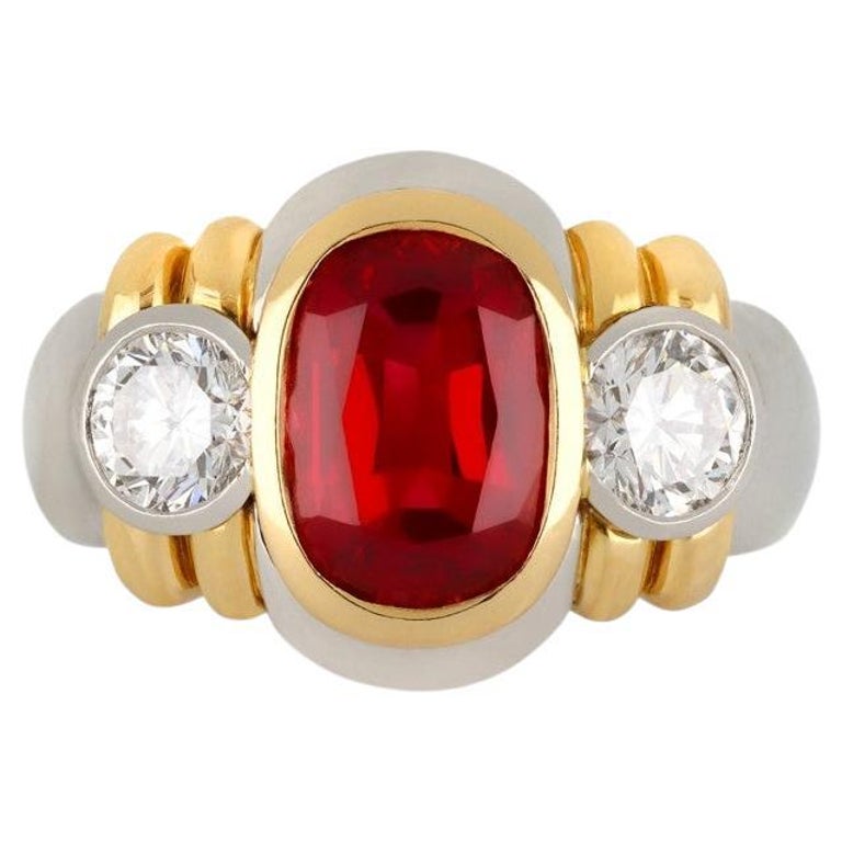 fitted lace wedding dress 1.01ct Roma Merlot Red Sapphire Compass Diamond Ring main image 1