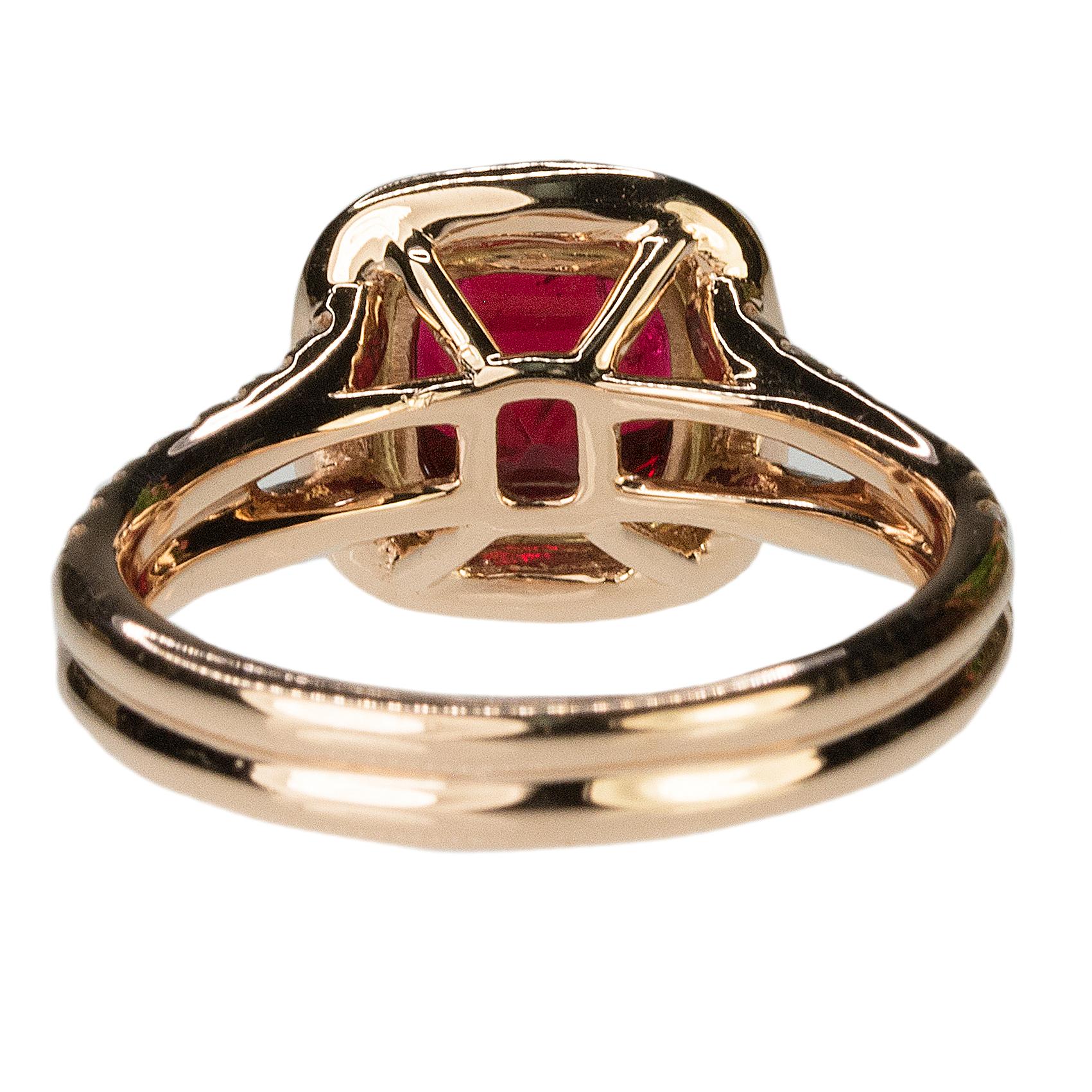 Burmese Red Spinel in Rose Gold Ring 1