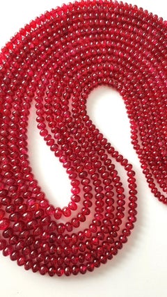 Burmese Red Spinel No Heat Beads Necklace