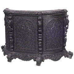 Burmese Rosewood Demilune Sideboard