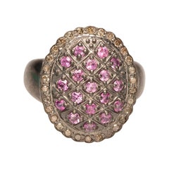 Burmese Ruby and Diamond Dome Cocktail Ring