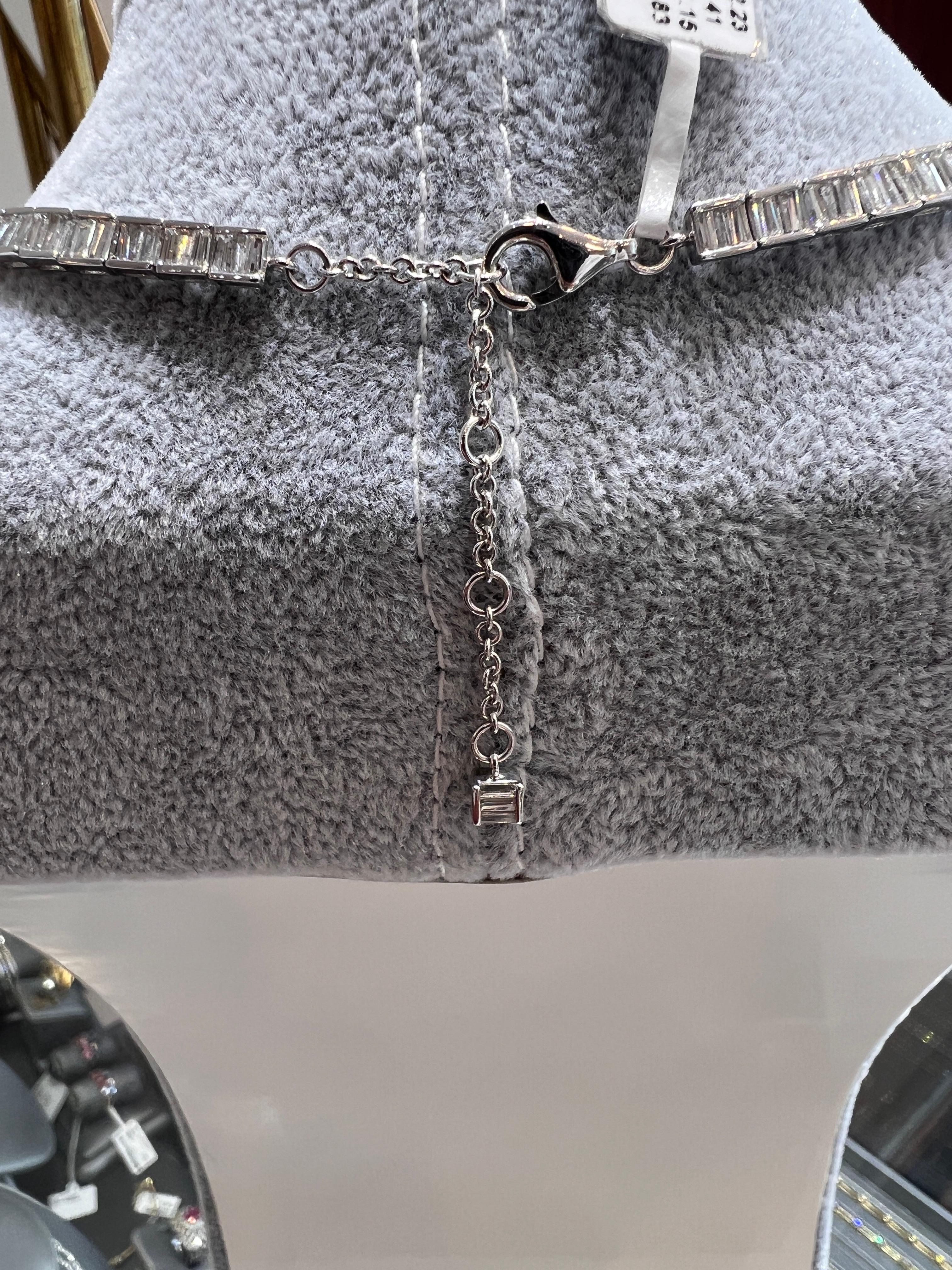 Collana Choker di diamanti Baguette con rubino birmano e zaffiro di Ceylon 15,79 carati in vendita 3