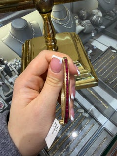 Burmese Ruby Channel Set Vintage Bangle Bracelet 2.50 Carats 14K Yellow Gold