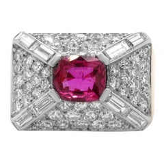Burmese Ruby, Diamond and Gold Ring by David Webb