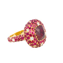 Burmese Ruby & Diamond Cocktail Ring