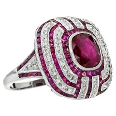 Burmese Ruby Diamond Cocktail Ring Burmese Ruby Diamond Cocktail Ring