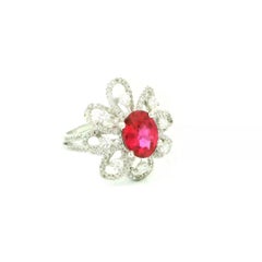 Burmese Ruby Diamond Gold Ring