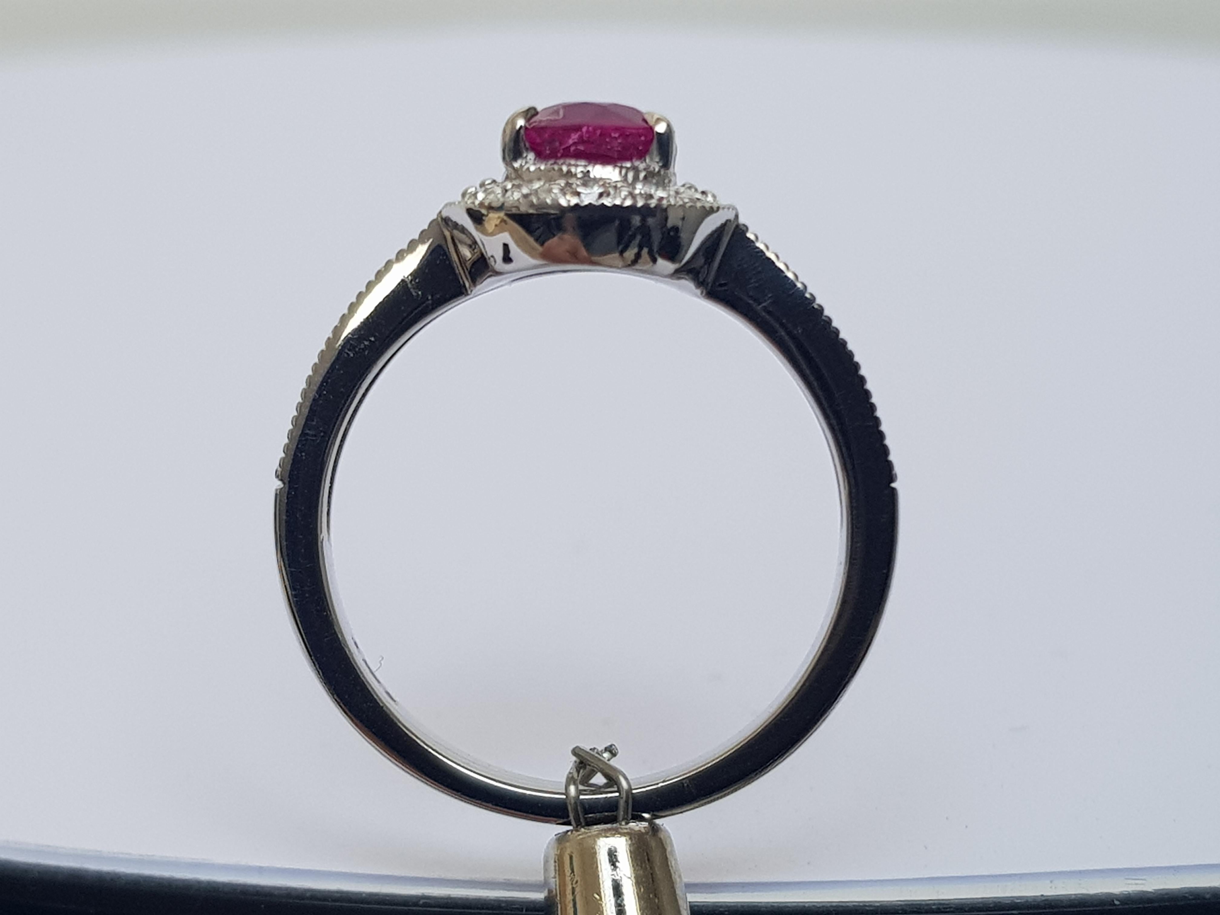 Cushion Cut Burmese Ruby Ring For Sale