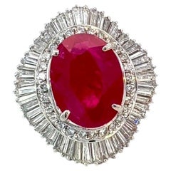 Burmese Ruby Ring with Diamonds