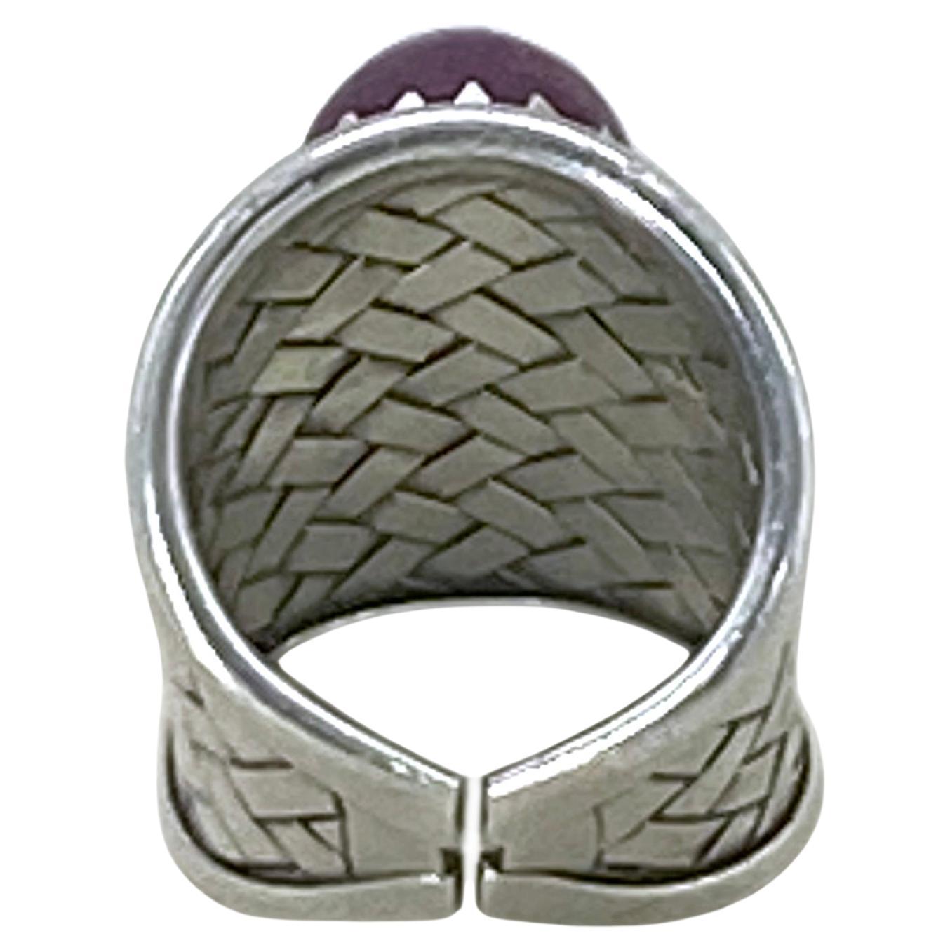 Burmese Ruby Sterling Silver Statement Ring im Zustand „Neu“ in Atlanta, GA