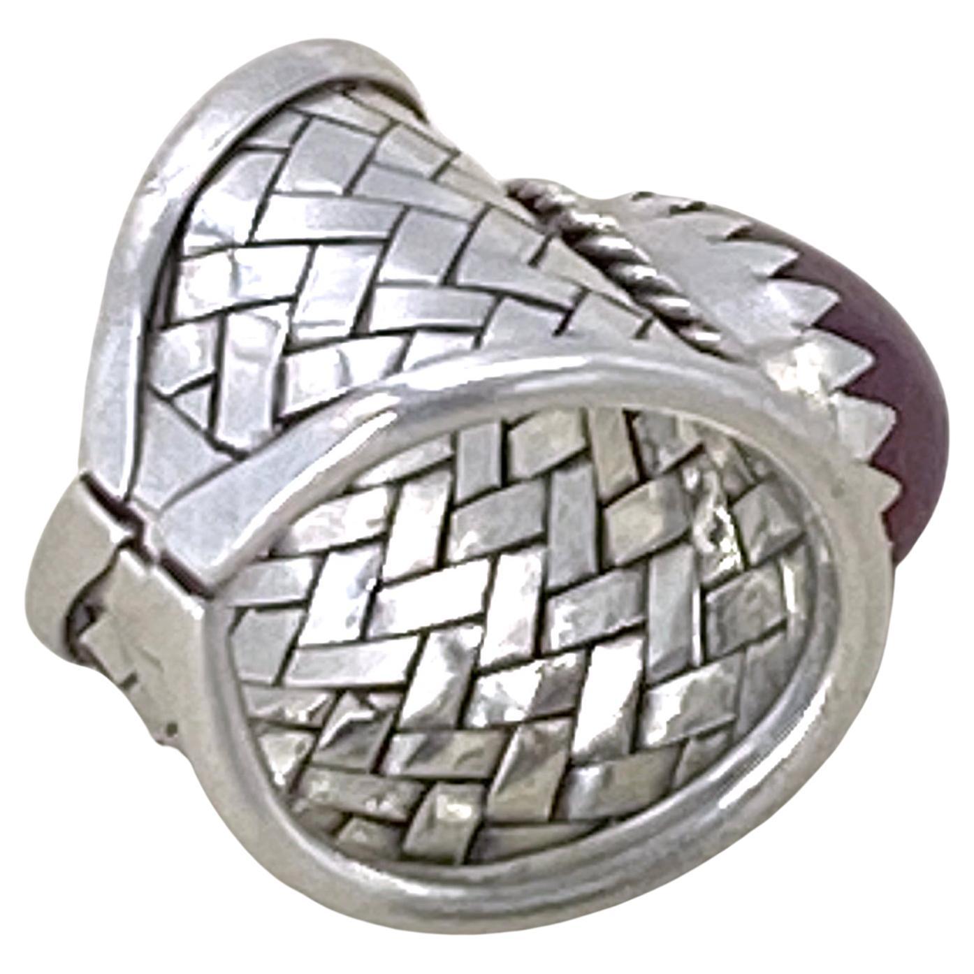 Burmese Ruby Sterling Silver Statement Ring 1