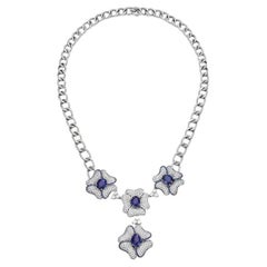 Burmese Sapphire and Diamond Collier Necklace