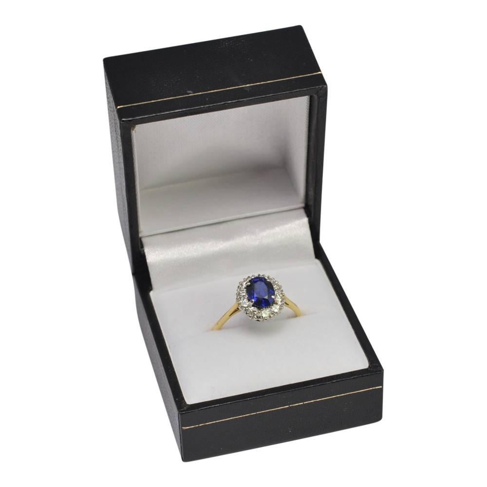 Burmese Sapphire Diamond Platinum Gold Ring 1