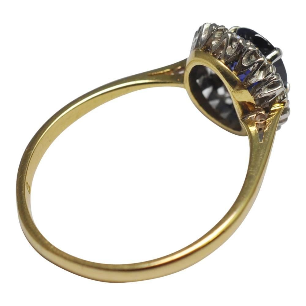 Burmese Sapphire Diamond Platinum Gold Ring 4