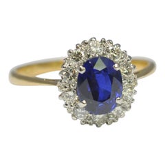 Burmese Sapphire Diamond Platinum Gold Ring