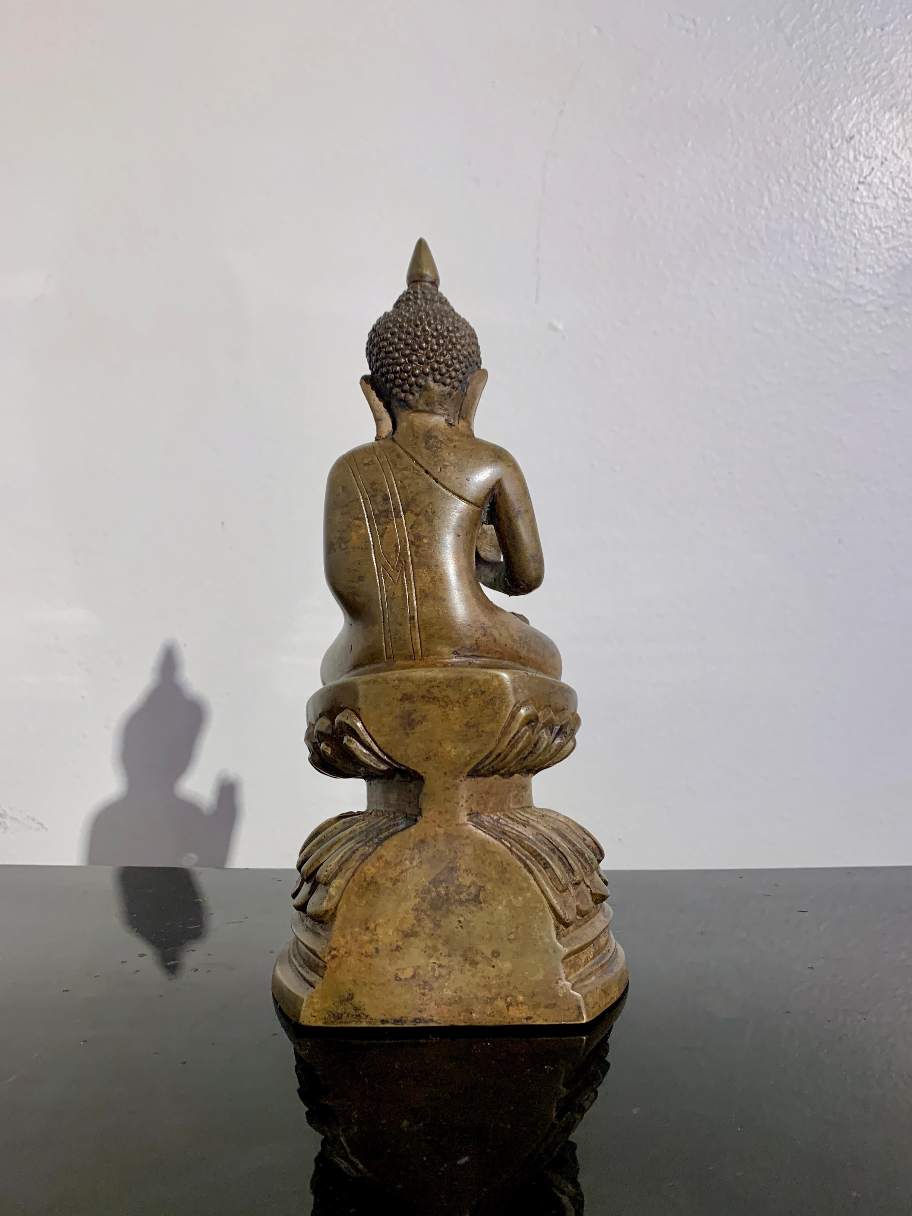 Burmese Shan Ava Style Cast Bronze Buddha, 19th/20th Century, Burma For Sale 1