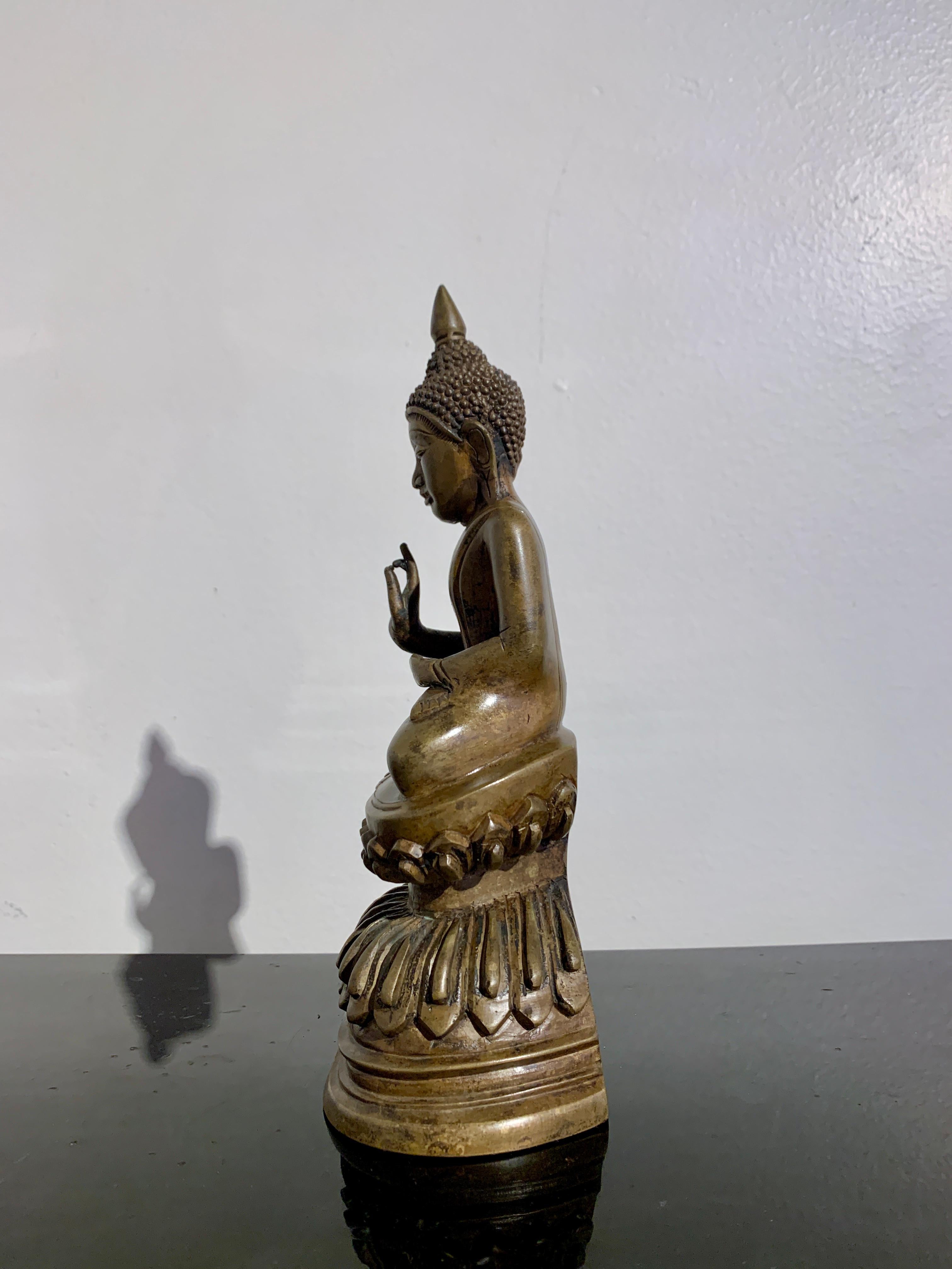 Burmese Shan Ava Style Cast Bronze Buddha, 19th/20th Century, Burma For Sale 2