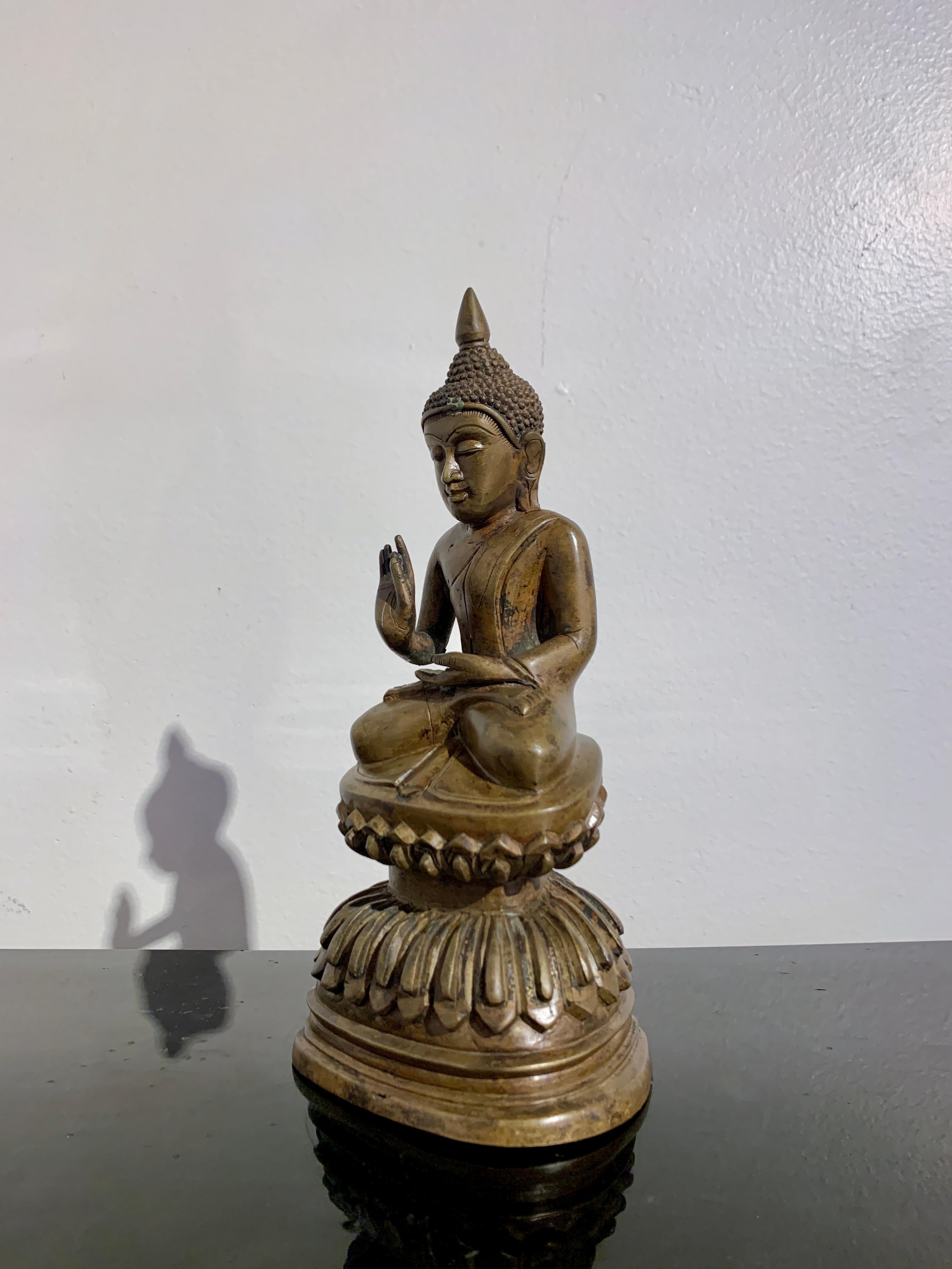 Burmese Shan Ava Style Cast Bronze Buddha, 19th/20th Century, Burma For Sale 3