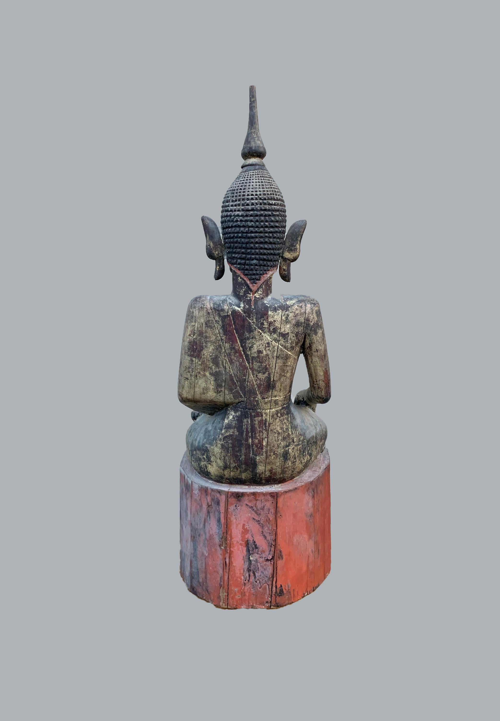 Other Burmese Shan Style Gilt Wood Buddha, Early 20th Century For Sale