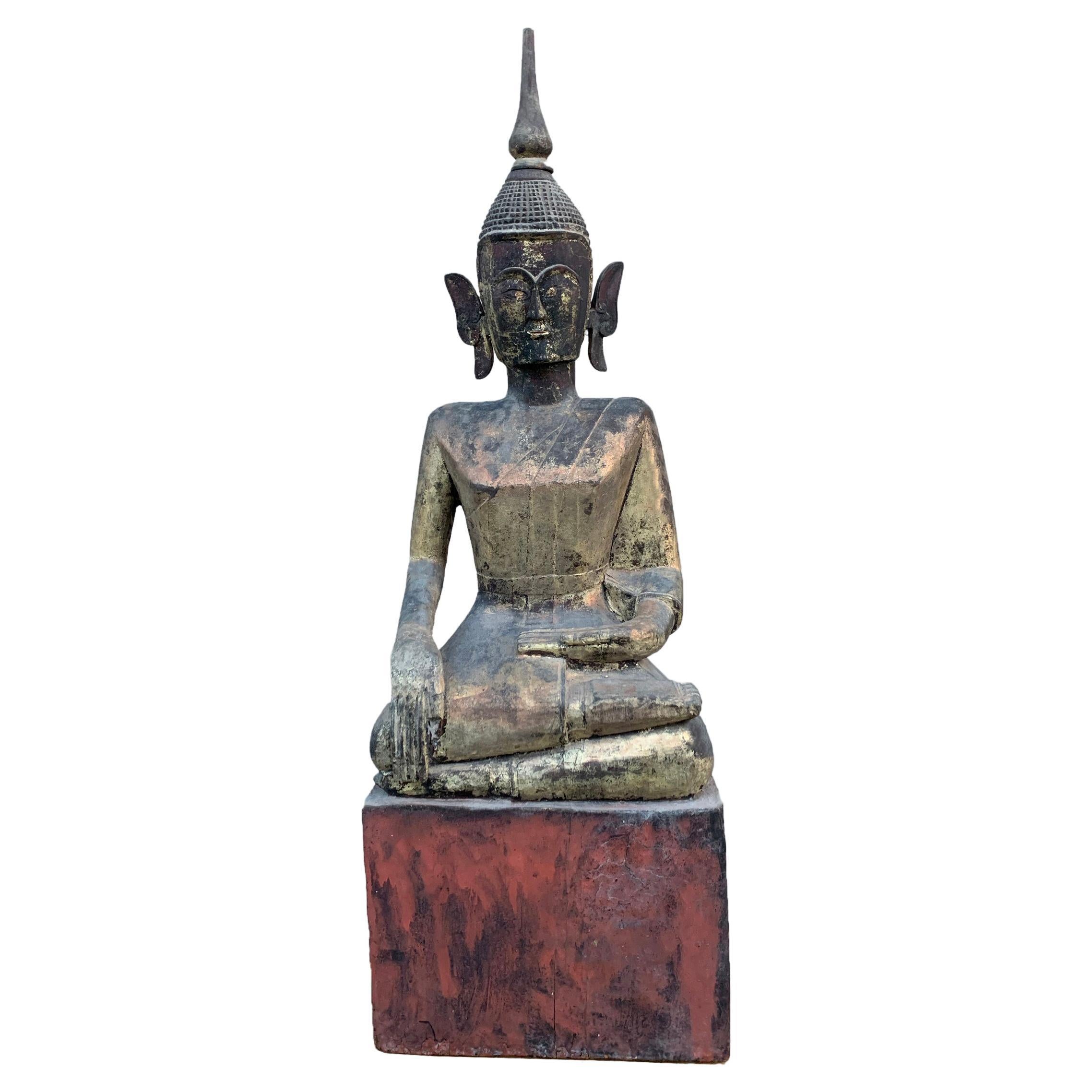 Burmese Shan Style Gilt Wood Buddha, Early 20th Century