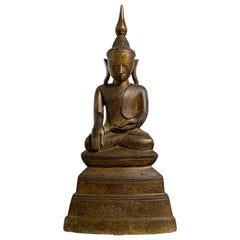 Burmese Shan Tai Yai Bronze Seated Buddha, Early 20th Century
