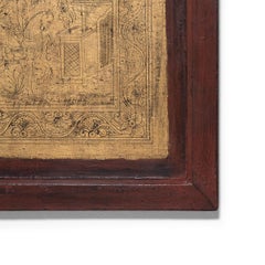 Birmanische bemalte Shwe-Zawa-Tafel, um 1850