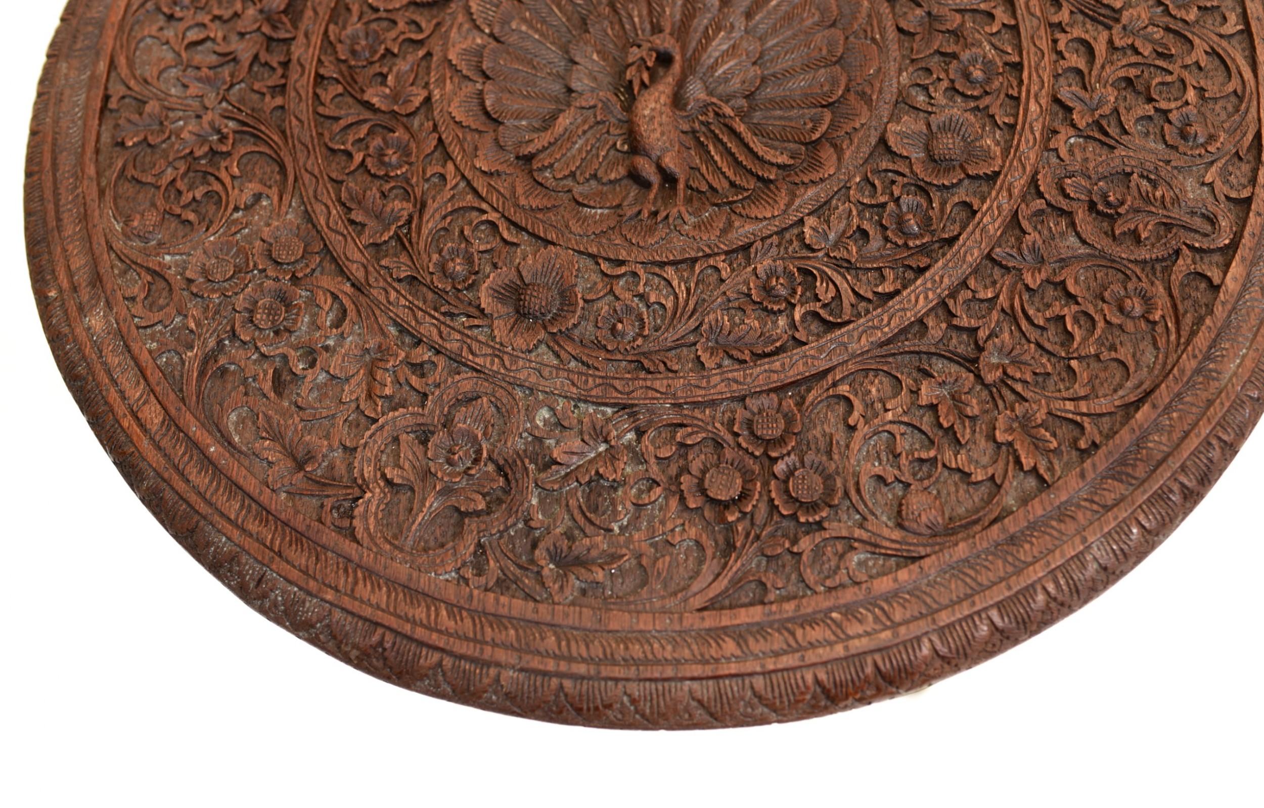 Burmese Side Table Antique Carved Burma Furniture In Good Condition In Potters Bar, GB