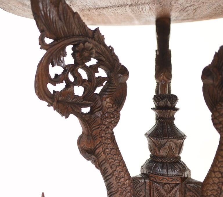 Burmese Side Table Antique Carved Burma Furniture For Sale at 1stDibs