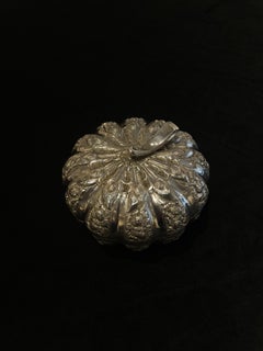 Burmese Silver Pumpkin-Form Box, circa 1900, 900‰