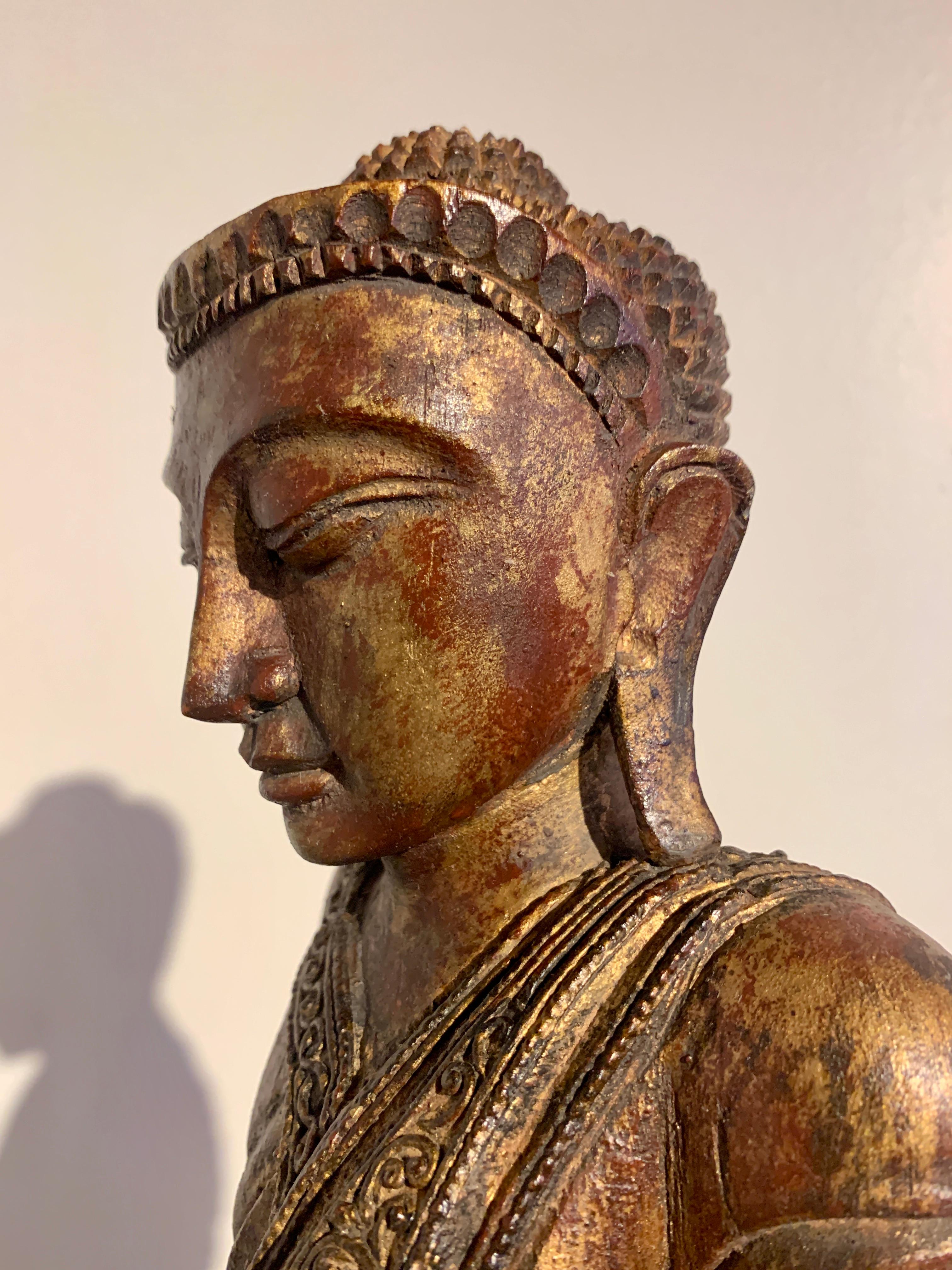 Burmese Standing Buddha Mandalay Style, Mid 20th Century 7