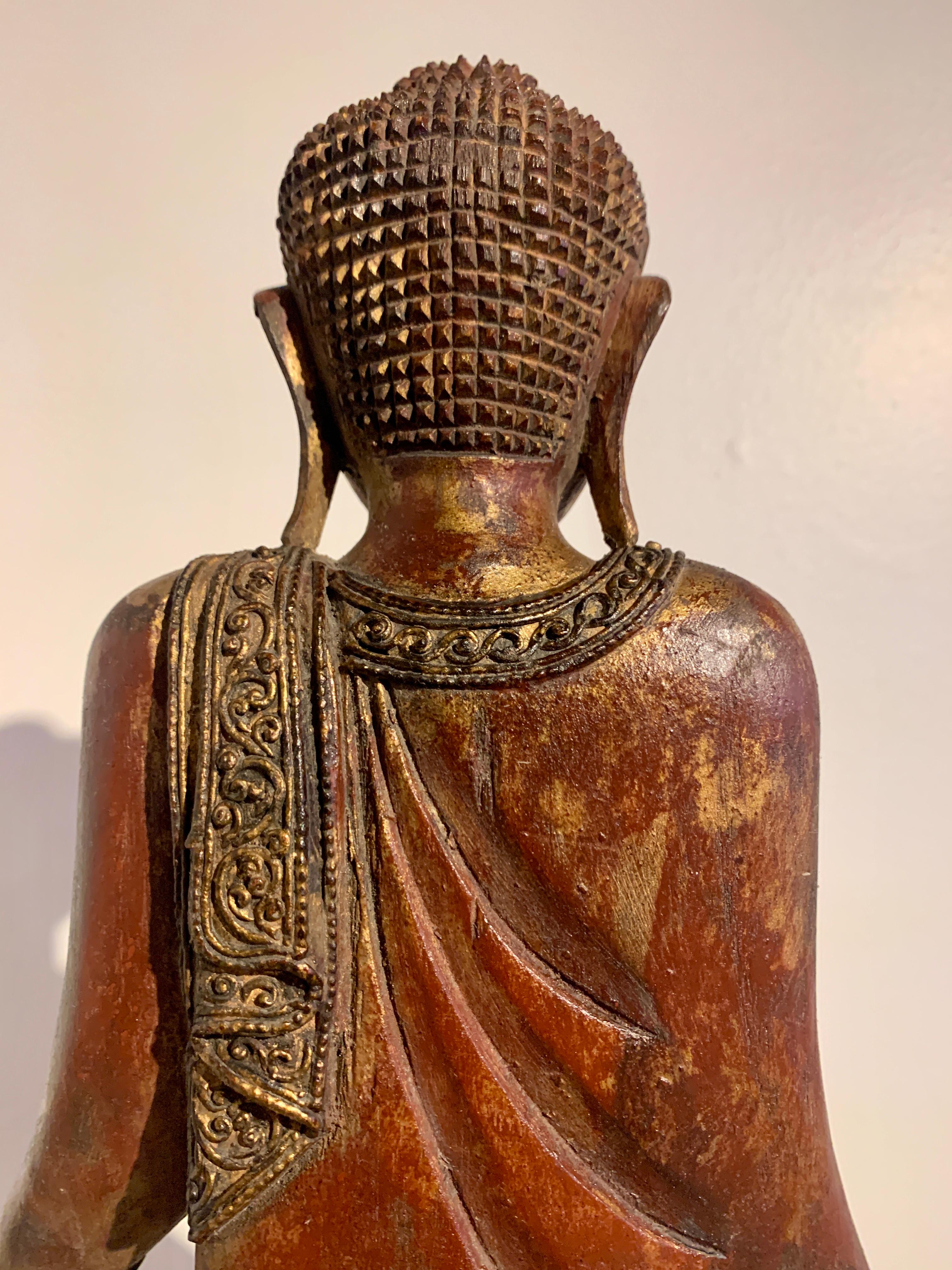 Burmese Standing Buddha Mandalay Style, Mid 20th Century 9