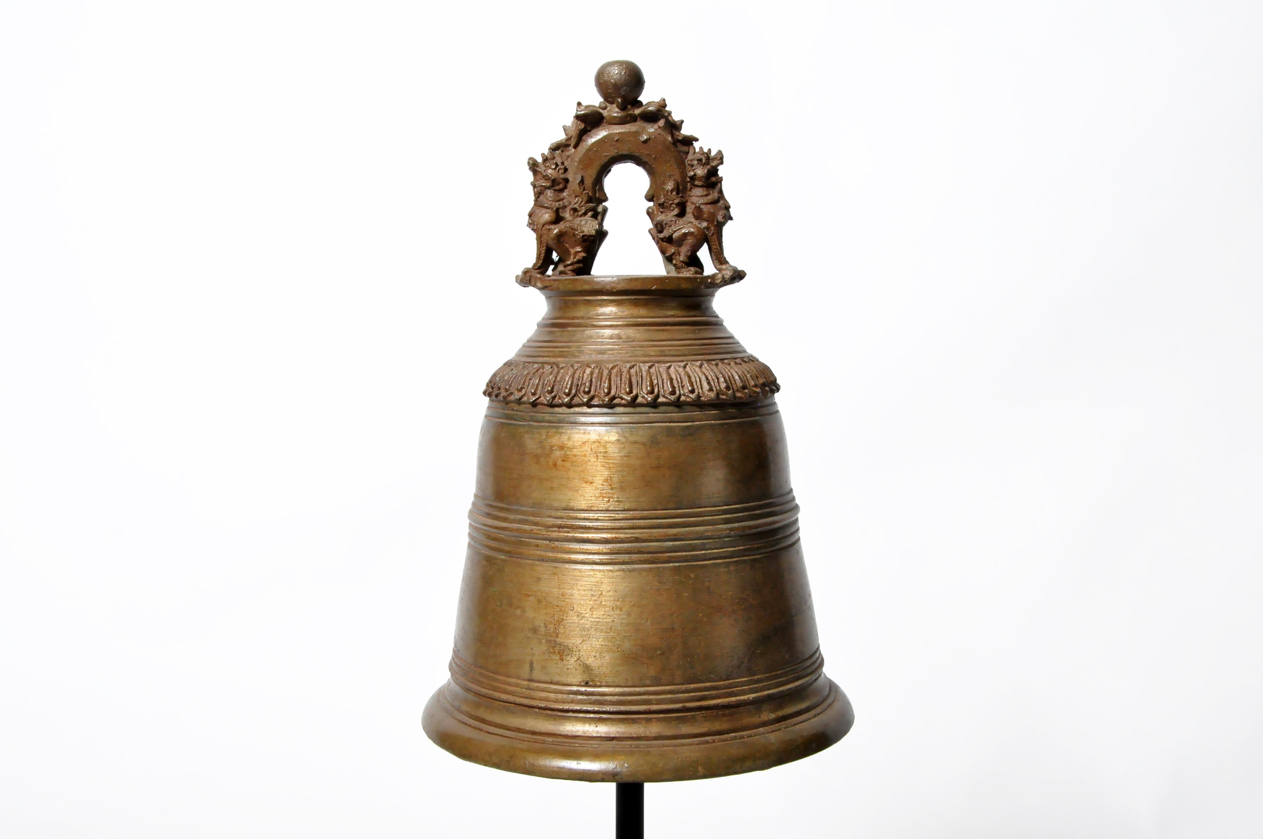 Burmese Temple Bell on Stand 2