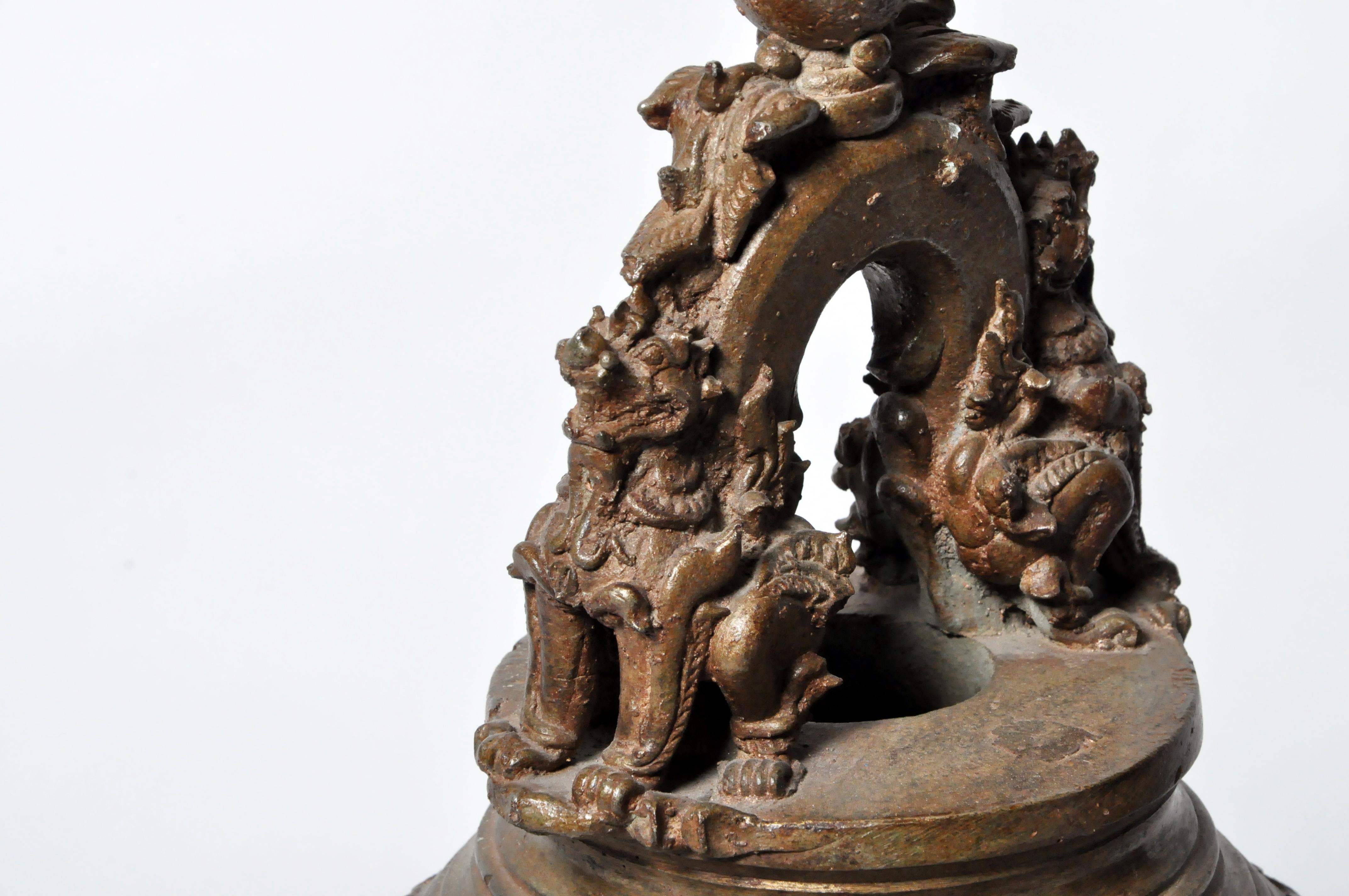 Burmese Temple Bell on Stand 10