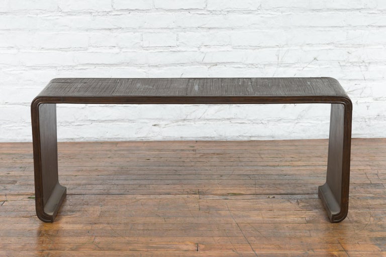 Burmese Vintage Waterfall Coffee Table with Opium Mat Inset and