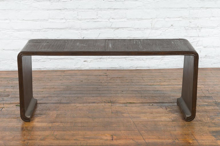 Burmese Vintage Waterfall Coffee Table with Opium Mat Inset and