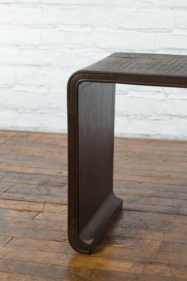 Burmese Vintage Waterfall Coffee Table with Opium Mat Inset and