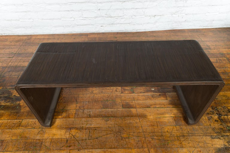 Burmese Vintage Waterfall Coffee Table with Opium Mat Inset and