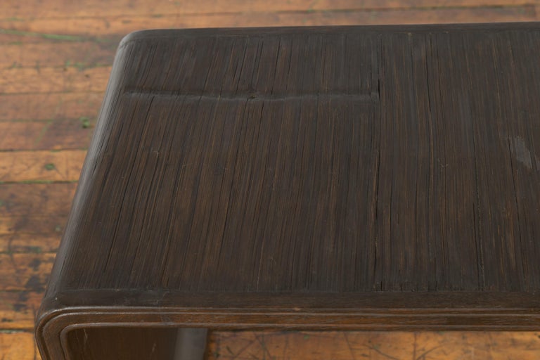 Burmese Vintage Waterfall Coffee Table with Opium Mat Inset and