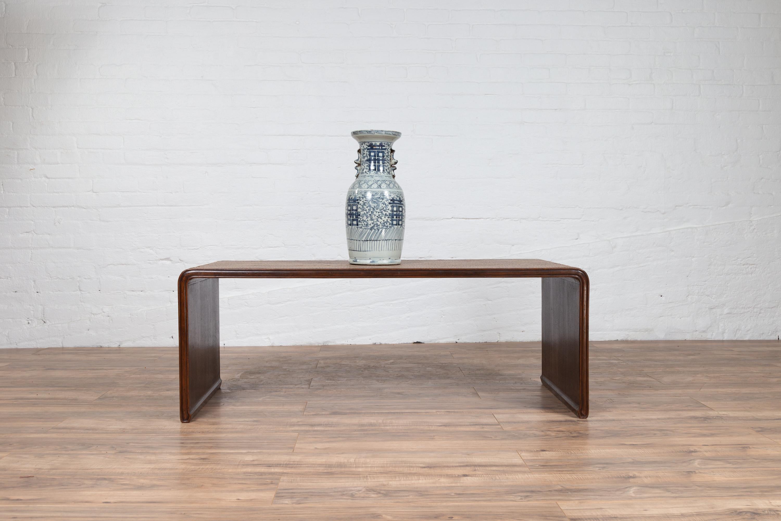 wood waterfall coffee table